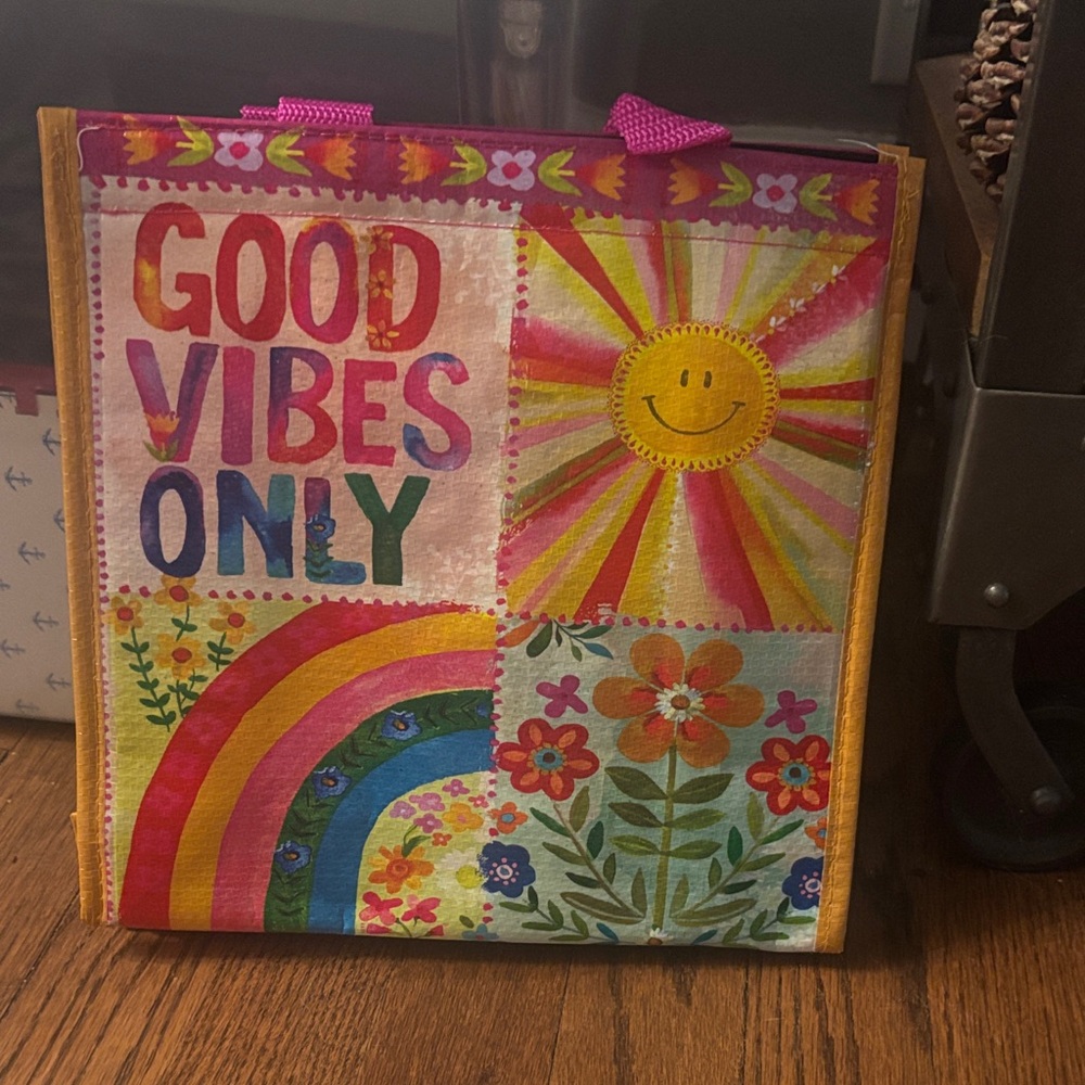 Colorful 'Good Vibes Only' Tote Bag